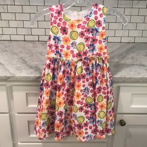 Lola + the Boys Dress Girls 6 Happy Daisey Smiley Face Full Skirt Party Summer